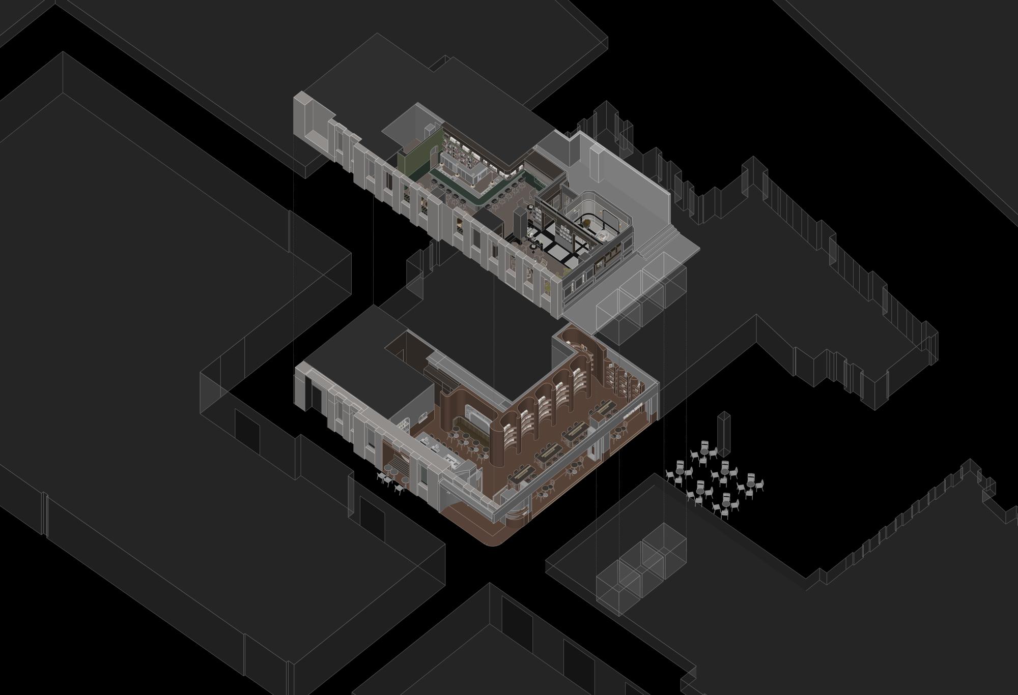 1704699641403045rslY.jpg 02Axonometric drawing of both floors and streets 兩層店鋪與街區的軸測圖.jpg